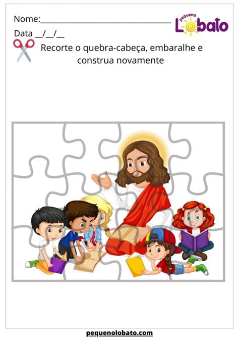 Quebra-cabeça de Jesus com crianças